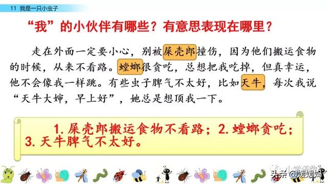 呀组词，呀的多音字组词（二年级下册语文课文11《我是一只小虫子》图文详解及同步练习）