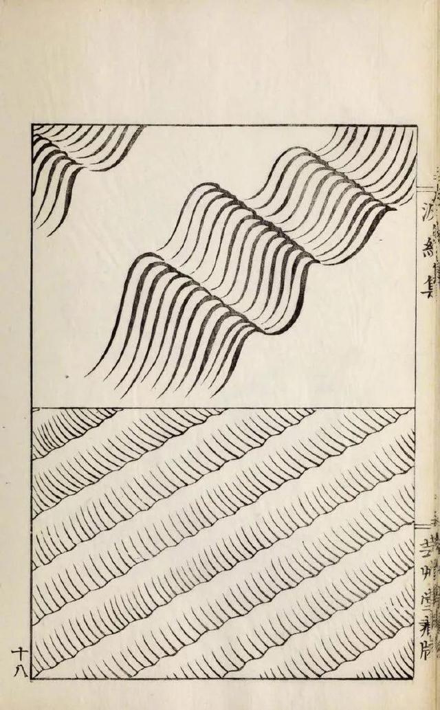 怎么画波浪的简笔画，怎么画波浪的简笔画视频（日本画传统海浪和波纹画法）
