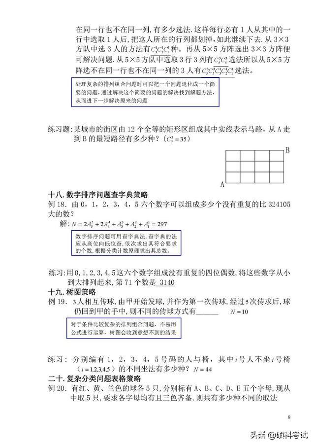 高中数学排列组合题型及解题技巧，高三数学排列组合典型例题详细方法解析