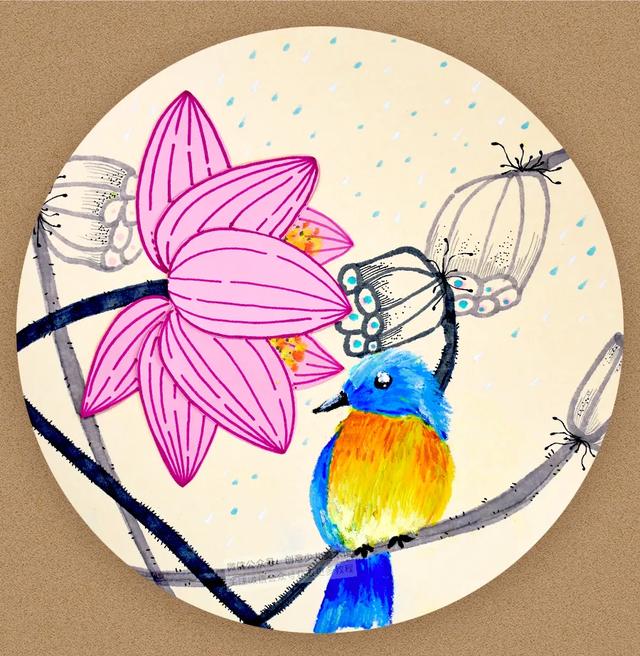 我们来学油画棒:荷花,我们来学油画棒(创意美术课程《荷花翠鸟图》) 我们来学油画棒:荷花,我们来学油画棒(创意美术课程《荷花翠鸟图》)