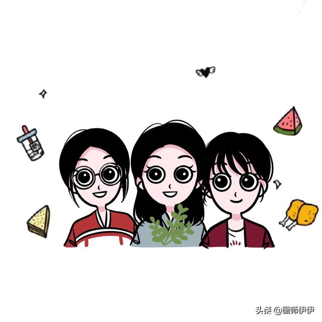 闺蜜头像卡通03微信，闺蜜头像卡通03（整整齐齐的一家人）