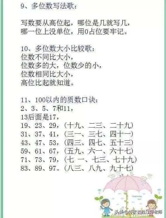 数学顺口溜100条，背熟这37句顺口溜