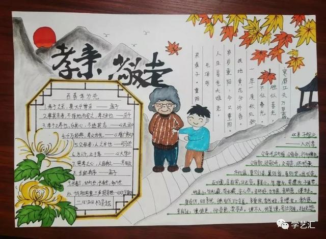 重阳节手抄报内容大全，重阳节手抄报内容大全尊老爱老内容（2021重阳节手抄报+主题画+主题环创）