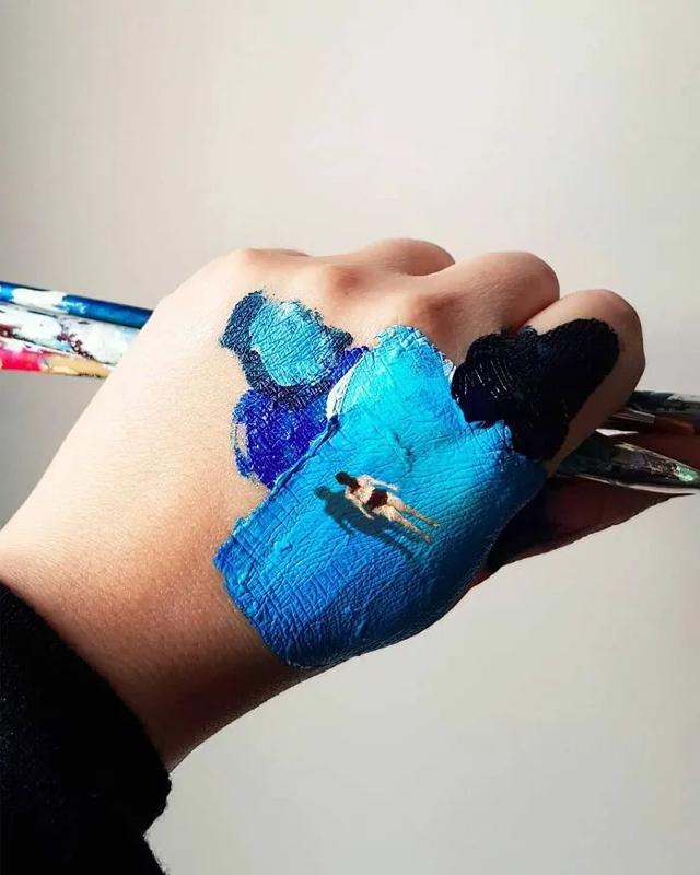 漂亮的手掌画，漂亮的手掌画图片（她在手心画了一片海）