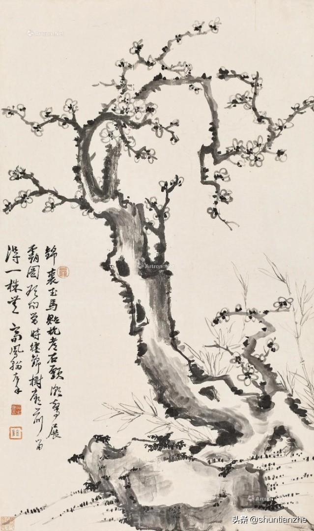 写意梅花100种画法，构图一百例，学完够用了