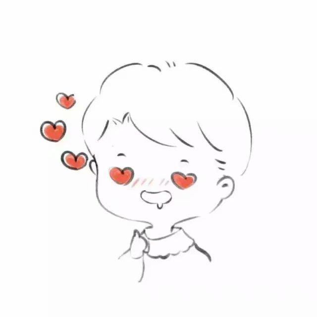 简笔画情侣头像，手绘简笔画情侣头像微信（简笔画情侣头像一男一女分开）