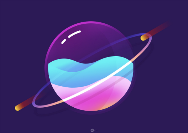 ps怎么画半圆，PS如何把图片切个半圆出来（设计半透明风格卡通星球图片的PS教程）