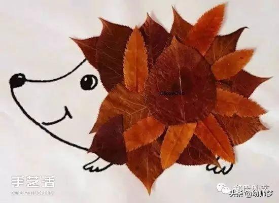 幼儿手工美术漂亮的叶子画，幼儿园叶子手工画制作大全图片（儿童树叶贴画作品图片）