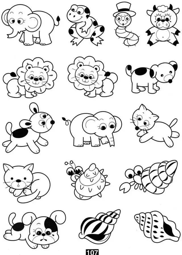 动物世界简笔画，动物世界人物简笔画步骤（各种小动物的100种简笔画法）