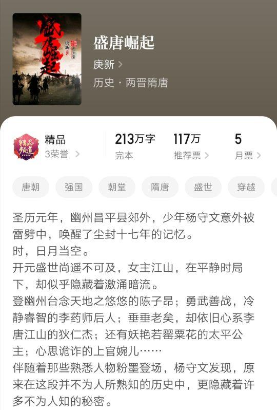 关于隋末唐初的架空小说，架空初唐历史小说（七本唐代架空小说）