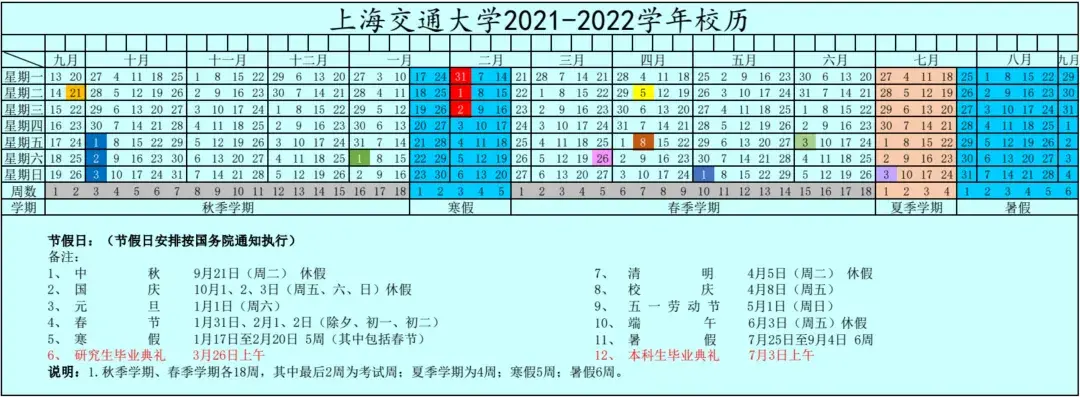 复旦大学校历(复旦大学课程表2022)插图(9)