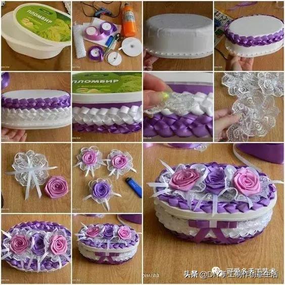 手工小魔盒制作方法，手工小魔盒制作方法步骤（丝带剪一段对折拼一拼）