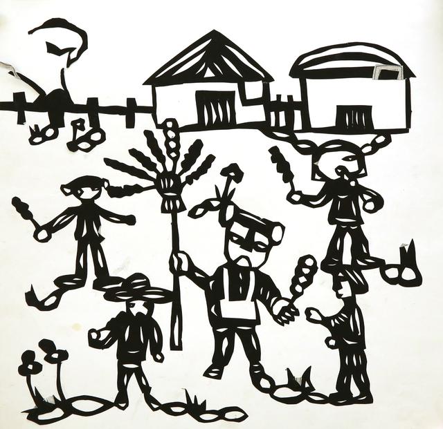 荷花池简笔画，荷花池简笔画手绘（美丽云浮——2020年云浮市庆祝六一儿童节少儿书画作品展）