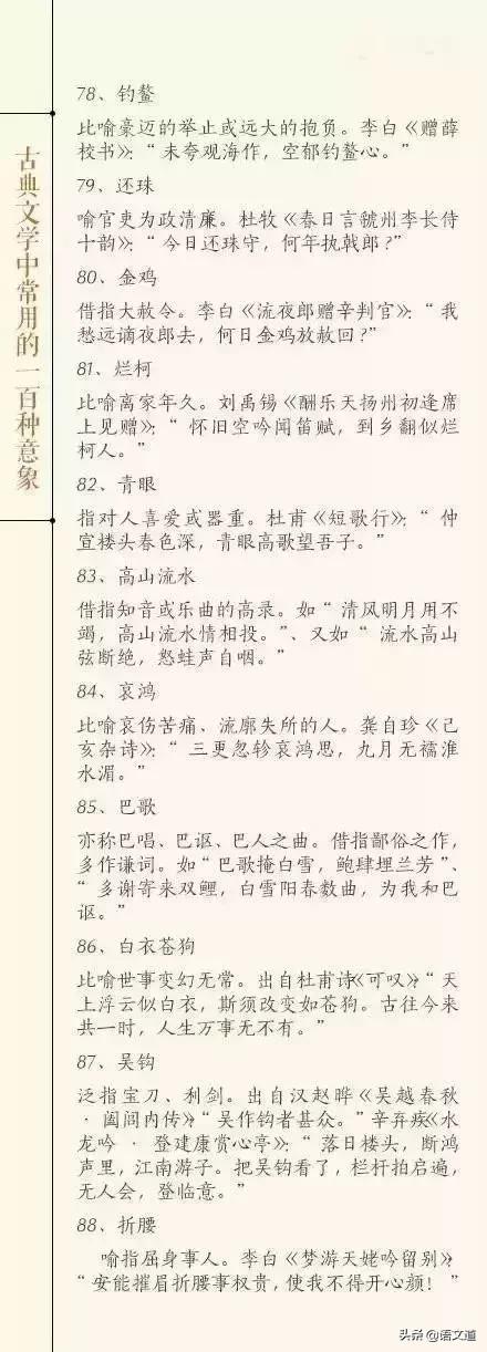 100个古典文学常用意象，心理学意象是什么意思