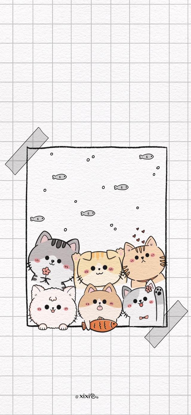 猫咪手机壁纸，微信头像，猫咪手机壁纸（简单又可爱的小猫咪壁纸）
