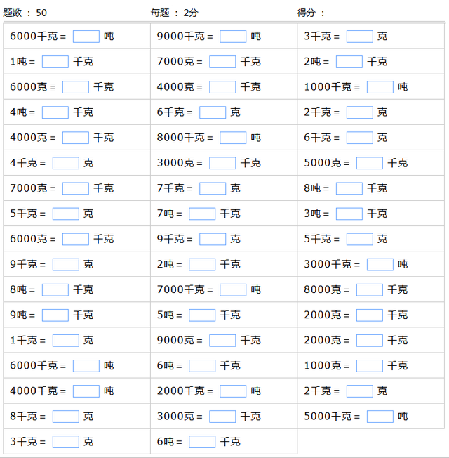 重量换算公式大全，重量单位的换算和练习