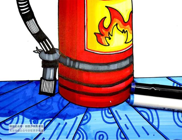消防员灭火简笔画，怎么画出一位在灭火的消防员卡通简笔画（儿童画教程，灭火器）