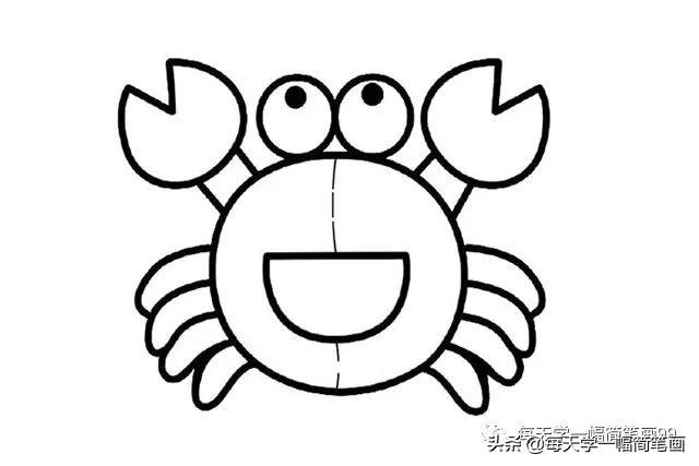 简笔画花生的画法，花生的简笔画图片大全 画法（每天学一幅简笔画--螃蟹简笔画的画法图片大全）