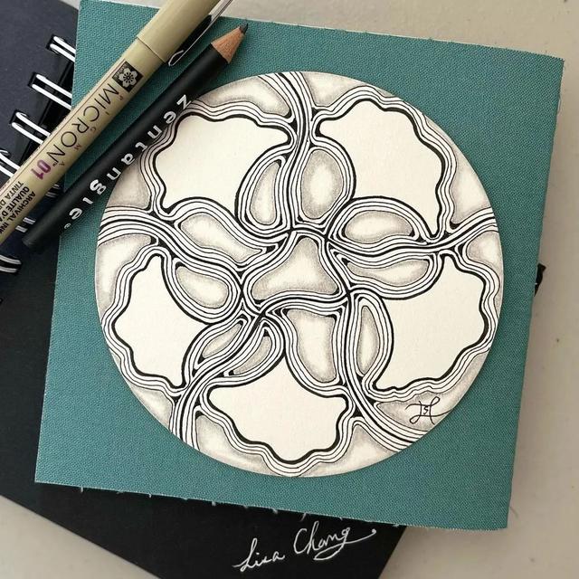 用圆规画出的精美图案，怎样用圆规画好看的图案（画出简单有创意的装饰禅绕画）