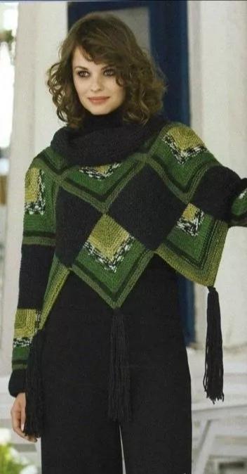 三角围巾的围法，三角形围巾有什么系法（钩几件特美的三角围巾披肩）