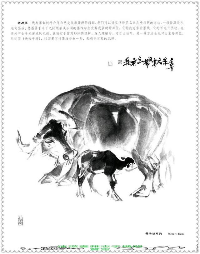 水墨国画牛画法，中国画水墨牛技法