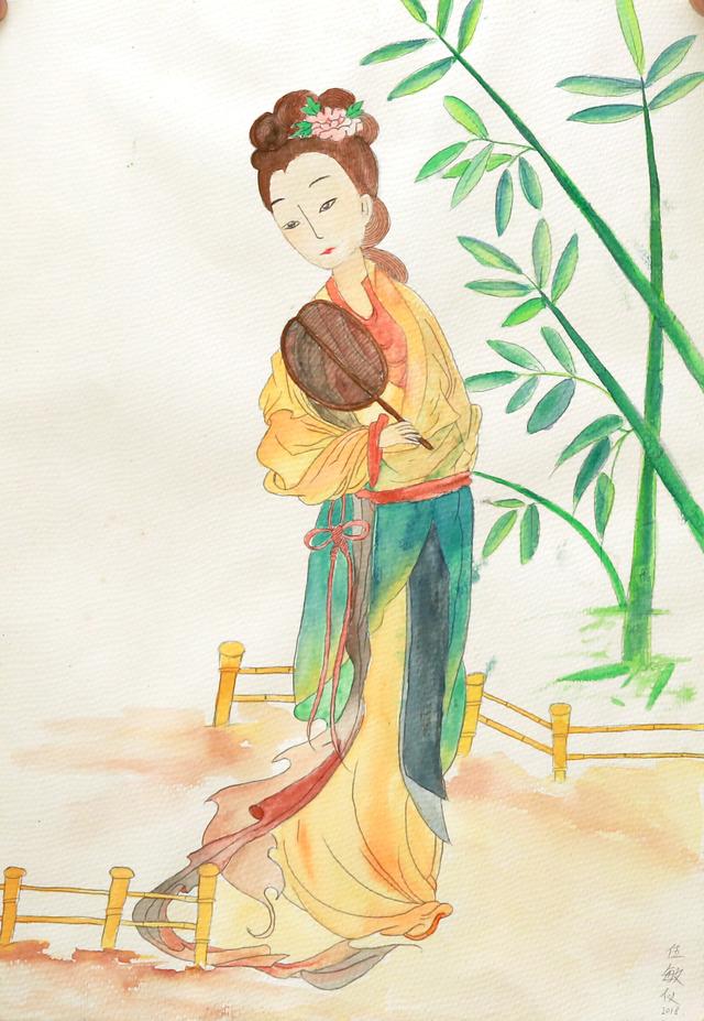 荷花池简笔画，荷花池简笔画手绘（美丽云浮——2020年云浮市庆祝六一儿童节少儿书画作品展）