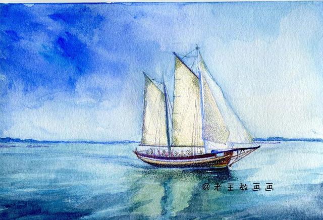 怎样画小帆船，儿童画小帆船怎么画（水彩教程来了）