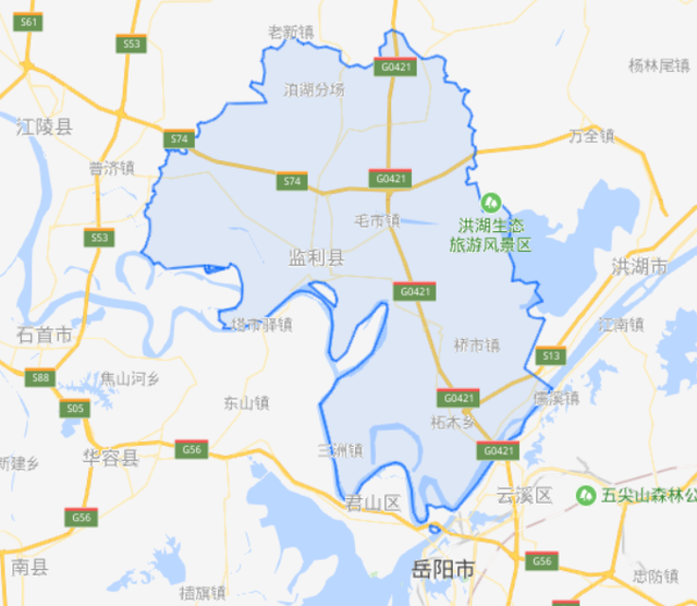 湖北省监利县高清地图图片