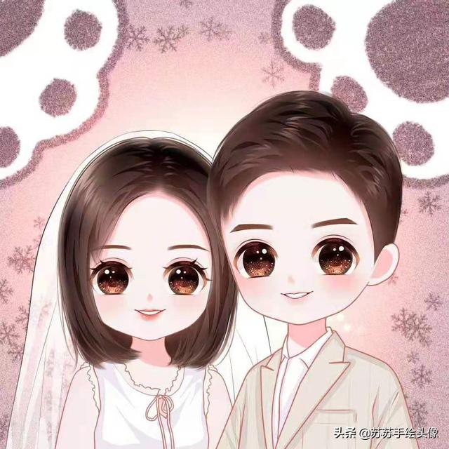 2018最新的卡通情侣图片一左一右  我喜欢你就像爱自己，情侣卡通图片超萌一对一左一右（欢快可爱的卡通情侣头像）