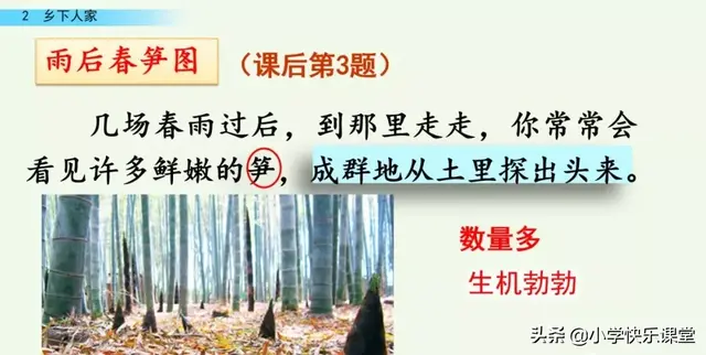 耸的部首（送的部首，小学部编四年级语文下第2课《乡下人家》图文+知识点+同步练习