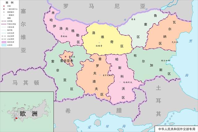 保加利亚地图位置，保加利亚共和国