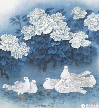 王天胜国画精品欣赏，现代工笔画院院长王天胜作品
