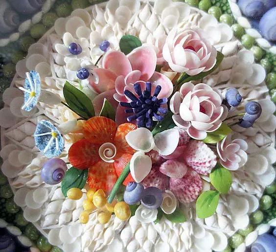 海边漂亮贝壳,海边有各种各样的贝壳(做出的手工花非常好看图片)