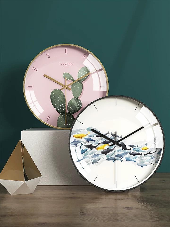 9款现代简约静音客厅挂钟，个性创意家居时尚圆形钟表！
