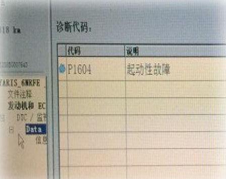 汽车故障码丰田p1604，丰田p1604故障怎样解决（丰田雅力士致炫喷油嘴渗漏导致启动延迟）