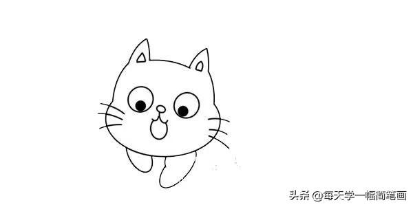 怎么画小猫，怎么画小猫咪（每天学一幅简笔画--好奇的小猫简笔画画法步骤图片）