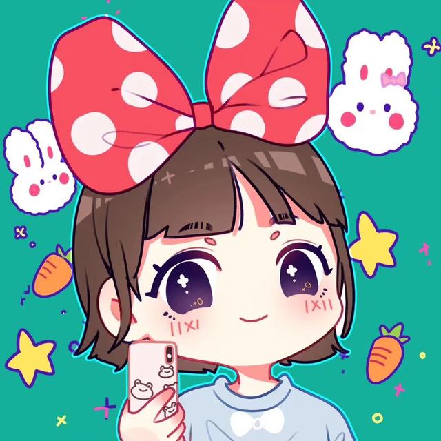 吹泡泡的可爱女生，微信头像，吹泡泡的可爱女生（炒鸡可爱的卡通风格）