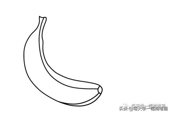 简笔画之画香蕉，香蕉简笔画简笔画（每天学一幅简笔画--两个香蕉简笔画步骤图片大全）