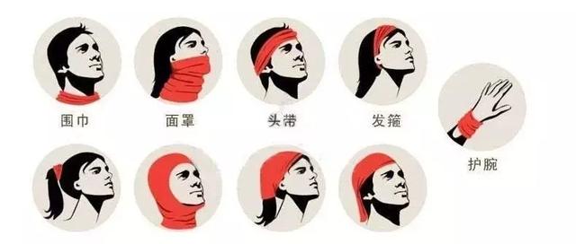 无缝头巾的10种戴法，用毛巾做头巾的戴法（百变魔术头巾的使用方法）