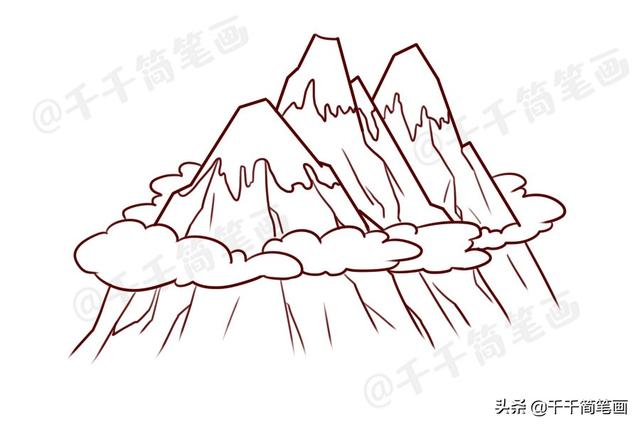 山怎么画简单好看，画山教程简单易学（风景简笔画教程：教你画山峰画）