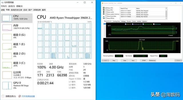 amd锐龙threadripper3960x跑分，AMD锐龙撕裂者3960X超详尽全面测试