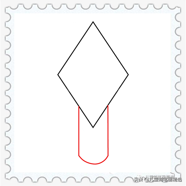 山羊简单画法步骤，儿童简笔画精选-如何用菱形