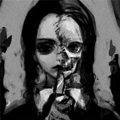 暗黑系 神秘 男头  黑白/鱼/，微信头像，暗黑系 神秘 男头  黑白/鱼/（暗黑诡异复古黑白漫风洛丽塔美少女头像）