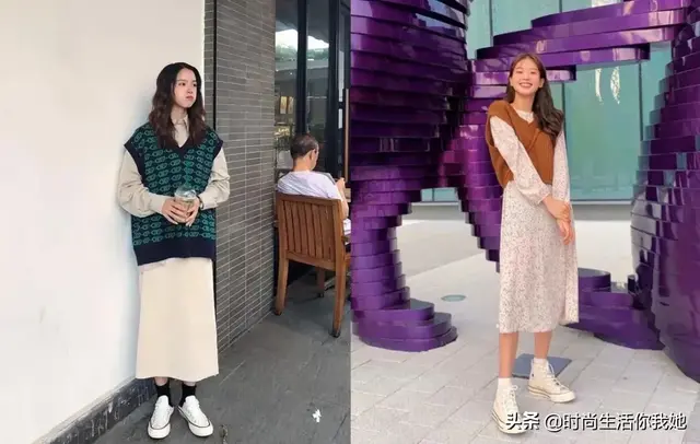 麻豆网官网萧萧麻豆网，2020春季最时尚穿搭“平底+裙”