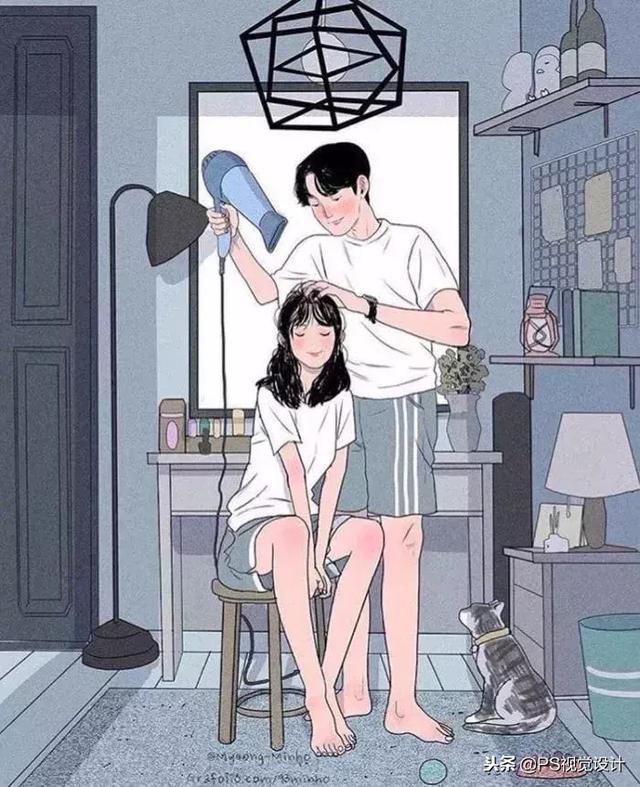 韩国插画师Myeong-Minho甜蜜日常插画，myeong minho插画师（成为少女们都想要的爱情图片）