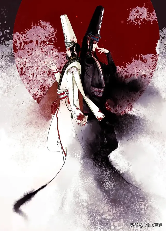 #阴阳师#@黑白无常，微信头像，#阴阳师#@黑白无常（黑白本一色，只因事无常）