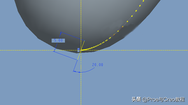如何用creo画球体，creo怎么画圆锥体（Proe曲面建模创建球形把手）