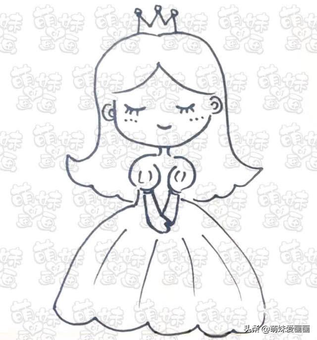 公主简笔画怎么画,1～7岁儿童画公主(学画漂亮又简单的小公主简笔画)