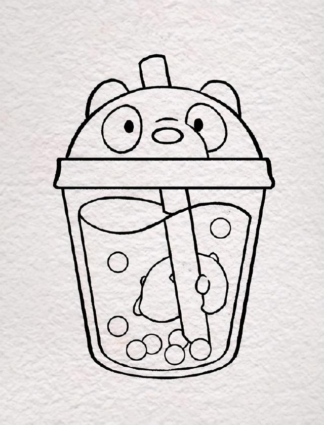 儿童简笔画小茶杯，儿童简笔画小茶杯图片（跟着蛙蛙一起画——简笔画饮料水杯）
