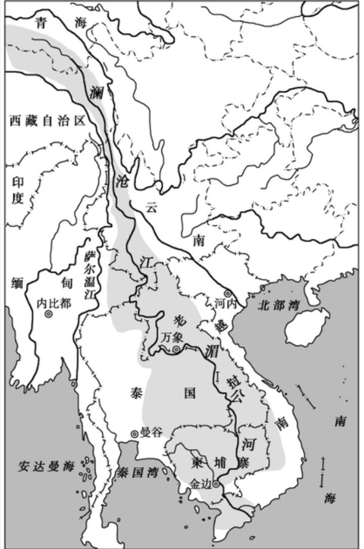 湄南河流域地图图片